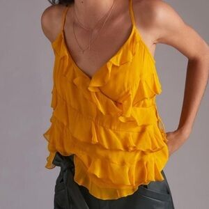 NWT By Anthropologie Ruffled V-Neck Cami